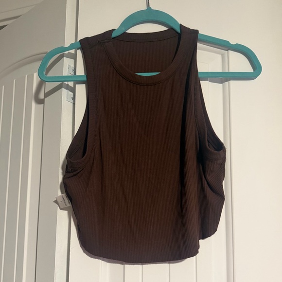 Brown Ribbed Tank Top - Picture 2 of 2